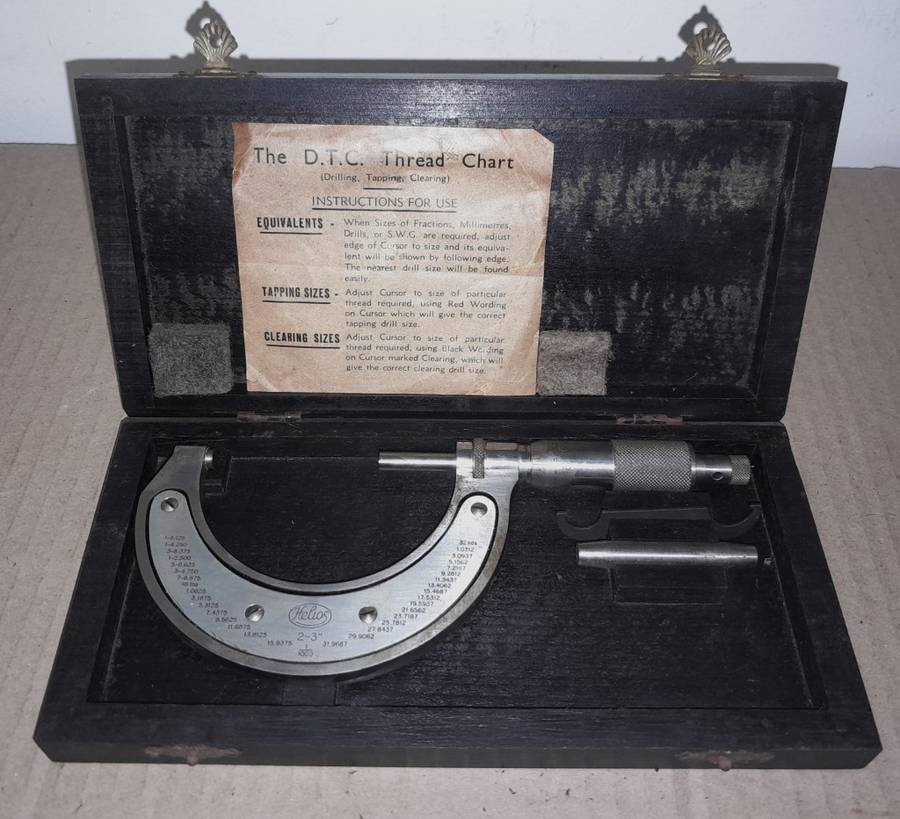 Helios 2`-3` micrometer made in Germany - like new (NOS??)  -see pic