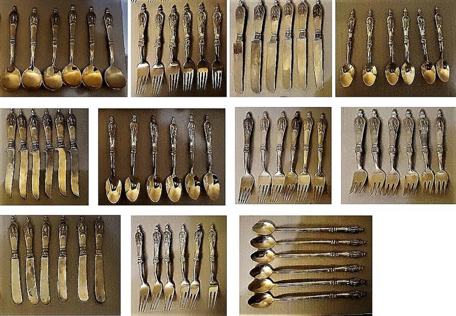 66 Piece Bronze Cutlery Set - Thai 3 Sided Elephant Head Emblem - Heavy 4.5kg total weight - REDUCED