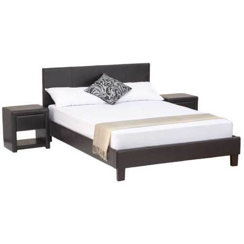 Sleigh Bed  with side pedestals