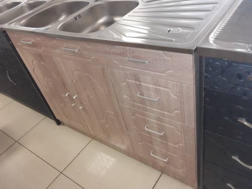 Kitchen  cabinets with sink and tap