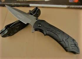 *LOW START* STOCK CLEARANCE*ONLY 2 LEFT*BOKER PA45 BLACK FOLDABLE KNIFE WITH BELT CLIP