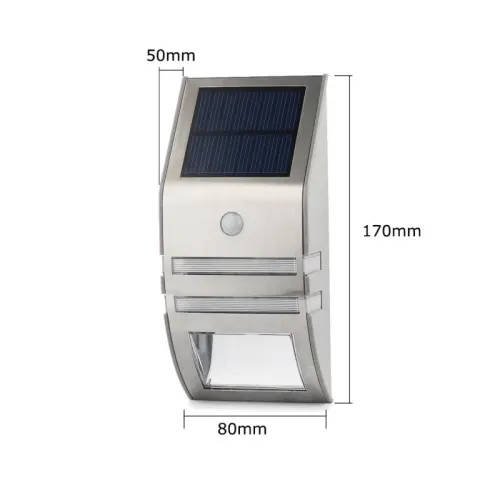 A QUALITY STAINLESS STEEL SOLAR OUTDOOR WALL LIGHT (AWESOME & HASSLE FREE)