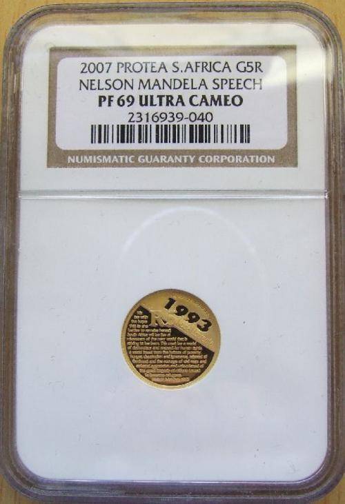2007 NELSON MANDELA SPEECH NGC GRADED A PERFECT PROOF 69 ULTRA CAMEO!!!very low starting price