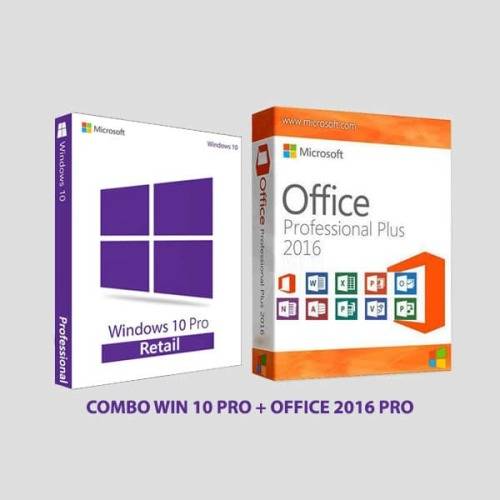 WINDOWS 10 PRO + MS OFFICE PRO PLUS 2016 COMBO DEAL 32 and 64 Bit