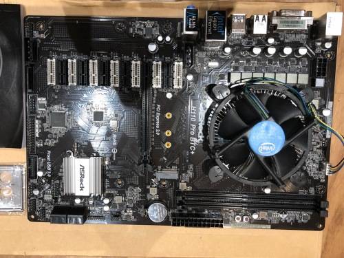 Asrock H110 Pro BTC+ Motherboard, and Intel I3 7th Gen Processor, no ram
