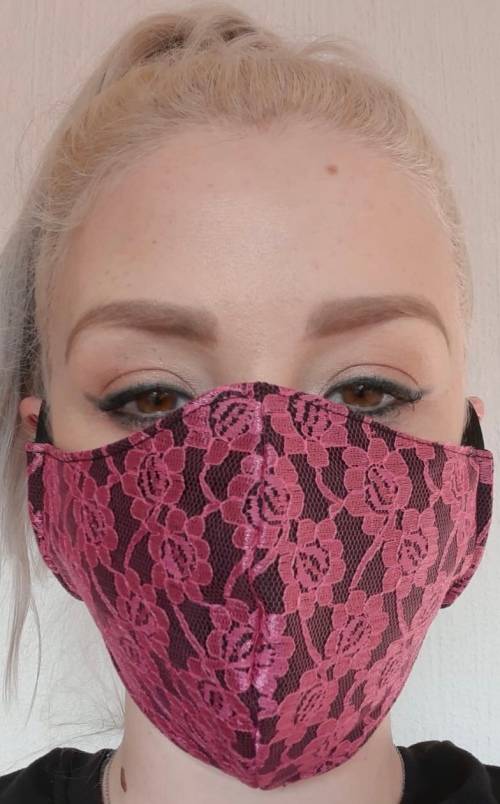 Face Mask Pink Lace