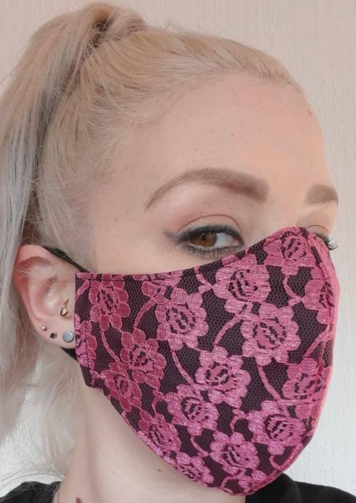 Face Mask Pink Lace