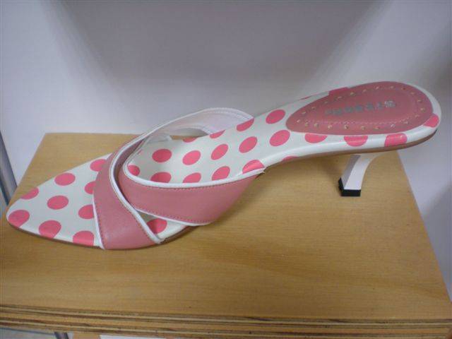 IMPORTED SNAZZY STRAGA SANDALS - 3021 PINK POLKA DOT CROSS OVER STRAP