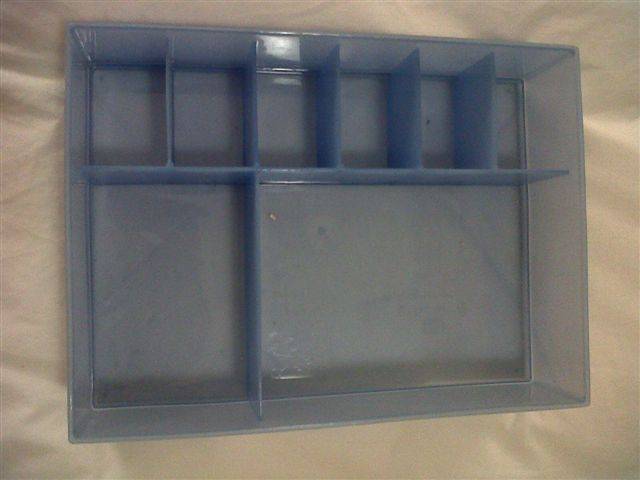 BLUE PLASTIC UTILITY "DRAWER" FOR SOCKS & UNDERWEAR
