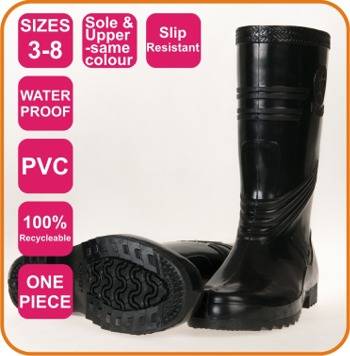 Ladies Gumboots - Black - Size 7