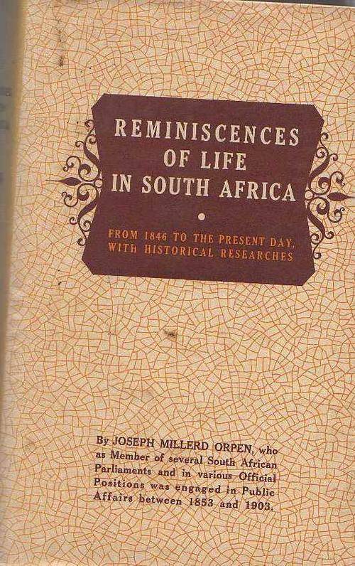 REMINISCENCES OF LIFE IN SOUTH AFRICA - JOSEPH MILLERD (1964)