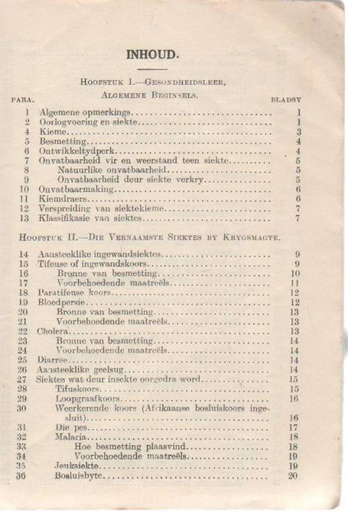 HANDBOEK OOR DIE GESONDHEIDSLEER VIR DIE MILITERE DIENS - STAATSDRUKKER (1931)