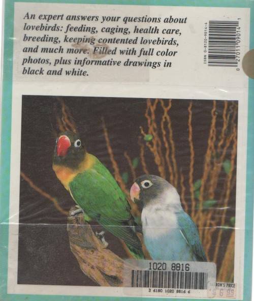 LOVEBIRDS, A COMPLETE PET OWNER'S MANUAL - MATTHEW M VRIEND (1995)