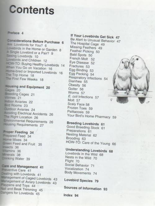 LOVEBIRDS, A COMPLETE PET OWNER'S MANUAL - MATTHEW M VRIEND (1995)