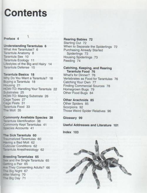 TARANTULAS AND OTHER ARACHNIDS, A COMPLETE PET OWNER'S MANUAL(1996)