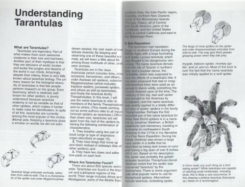 TARANTULAS AND OTHER ARACHNIDS, A COMPLETE PET OWNER'S MANUAL(1996)