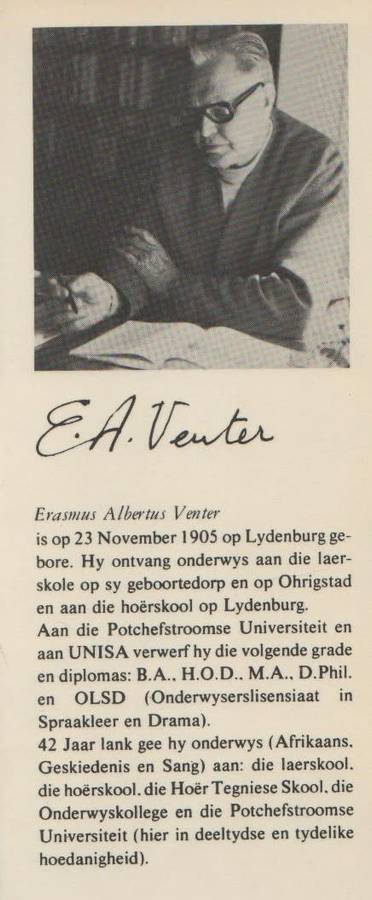 ONS GESKIEDENISALBUM - E A VENTER (1 STE UITGAWE 1983)