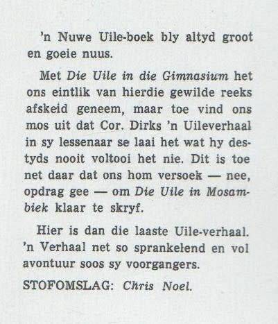 DIE UILE IN MOSAMBIEK - COR DIRKS (1971)