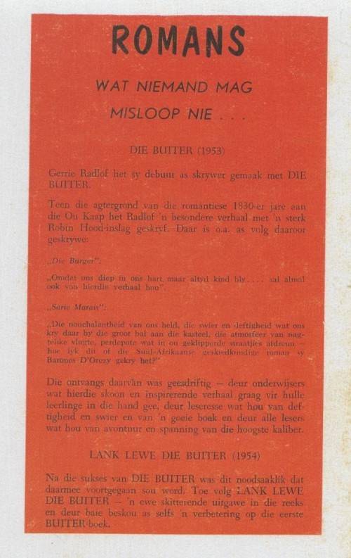 DIE BUITER EN SY BENDE - GERRIE RADLOF (1955)