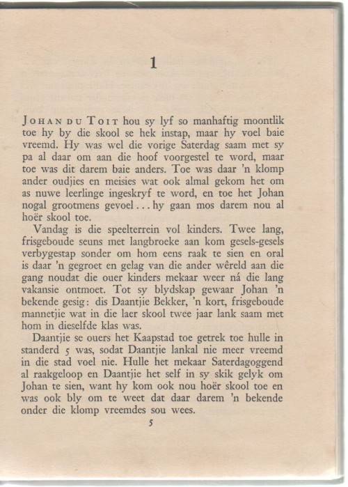 DIE JONG SPRINGBOKKE VAN BERGSKOOL - TOL DE VILLIERS (1958)