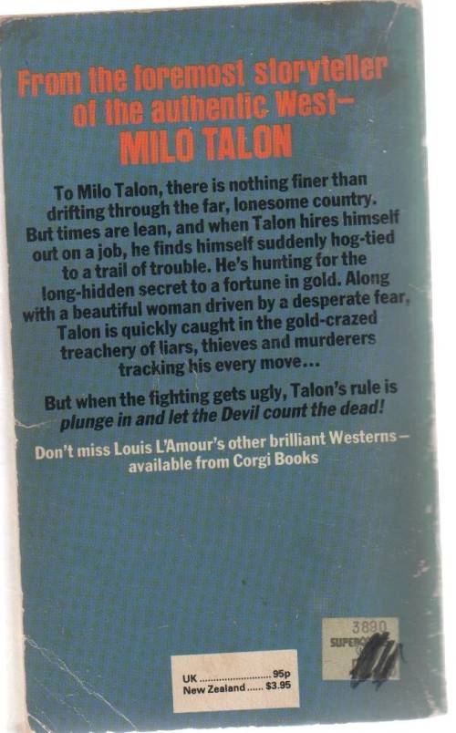 MILO TALON - LOUIS L`AMOUR (1981 - WESTERN)