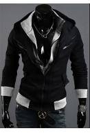 New Design Men's Urban Double Collar Sweater  - Black/Grey/Deep Grey