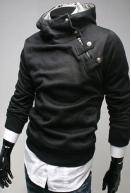 New Design Men's Urban High Collar Sweater - White/Deep Grey/Brown/Black/Grey