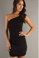 Sexy Club/Cocktail One Shoulder Style Dress -White/Black