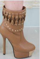 New Arrivals!! Killer Heel Rivet Ankle Boots with Gold Detail Black/Brown Size 2,3,4,5