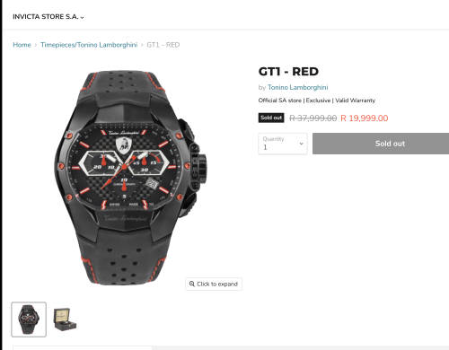 Tonino Lamborghini Watch GT1 Red/Black