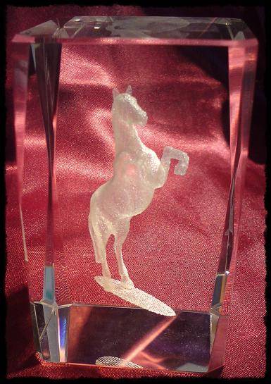Horse in Glass - 3D Engraved