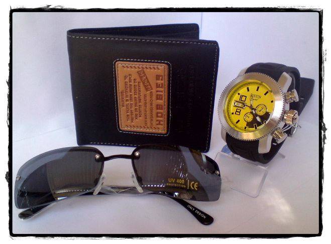 GIFT SET FOR HIM:  Watch + Wallet + Sunglasses - Starts at R1 !!!