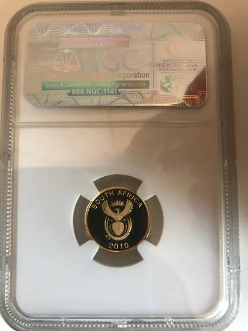 Gold 1/10th oz 2010 South Africa G1R 2010 Fifa World Cup PF70 Ultra Cameo