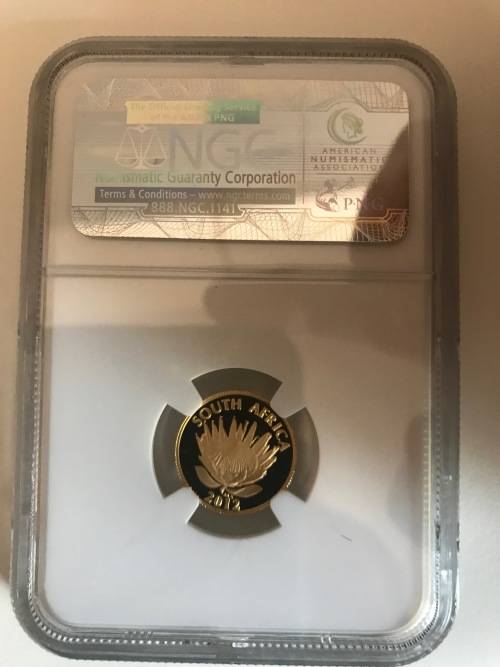 Gold 1/10h oz 2012 Protea South Africa G5R Walter & Albertina Sisulu PF70 Ultra Cameo
