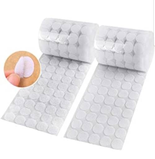 White velcro dots, 15mm, 5000 sets (self-adhesive hook and loop dots)