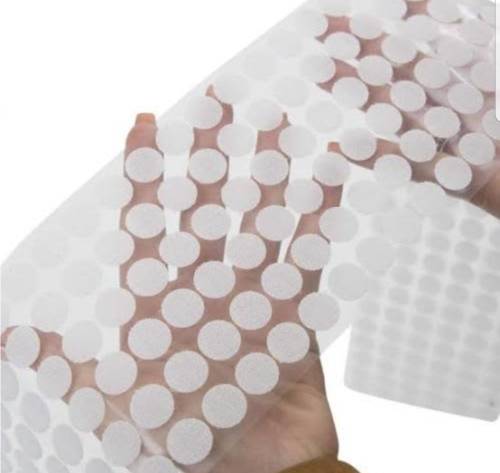 White velcro dots, 15mm, 5000 sets (self-adhesive hook and loop dots)