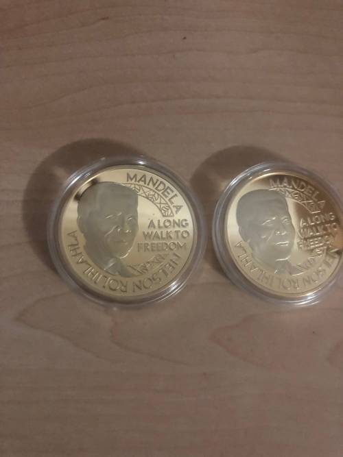 Mandela Robbin island and long walk GOLD PLATED