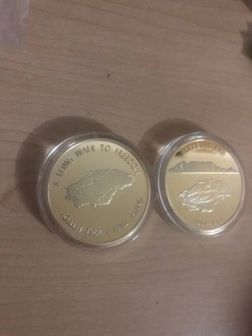 Mandela Robbin island and long walk GOLD PLATED