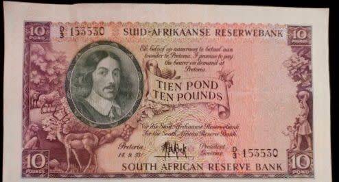 10 pound Note..1955/9/14 M H DEKOCK..Rare in this condition