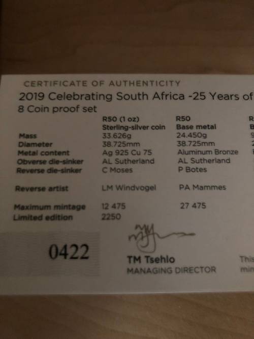 Democracy 2019 one Ounce Silver and Bronze Proof