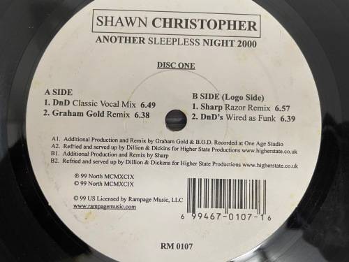 Shawn Christopher - Another Sleepless Night- 2 X LP