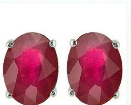 Genuine 1.18 CT GENUINE RUBY PLATINUM OVER 0,925 SILVER EARINGS