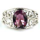 Pink Rhodolite  Silver Ring    Size 7