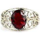 Ruby Silver Ring Size 7