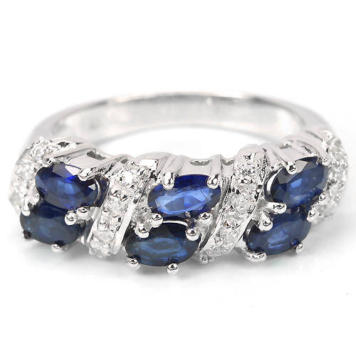 Natural AAA Blue Sapphire Ring Size 7