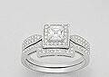 Stunning solid sterling   Diamond Wedding Set    Ring      size 6