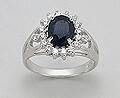 GENUINE  Solid Sterling Silver BLUE SAPPHIRE RINGS  SIZE 8