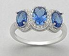 Stunning solid sterling   Sapphire   Ring      size 6
