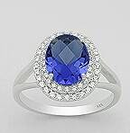 Stunning solid sterling     Blue Sapphire  Ring      size 7