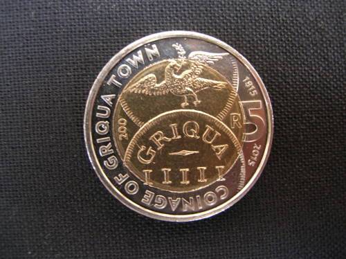 Coinage Of Griqua Town Rand 5. 1815 to 2015. Condition EF. See scans and pics for details